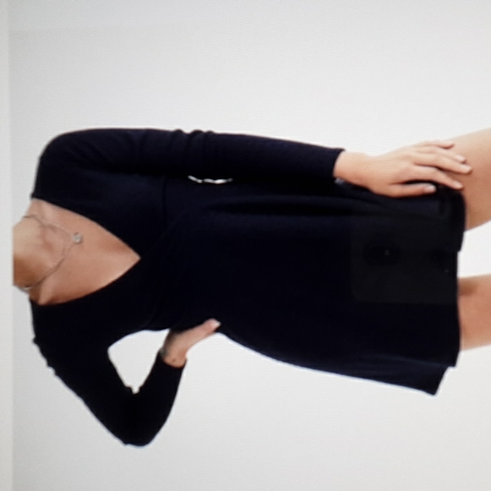 Urban Outfitters Ribbed Navy Flare Dress